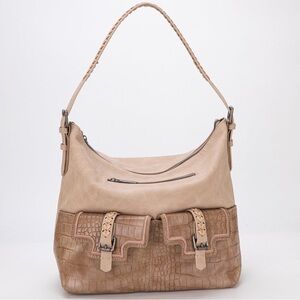Montana West Tan Croc Print Concealed Carry Hobo Handbag *NEW in Package*